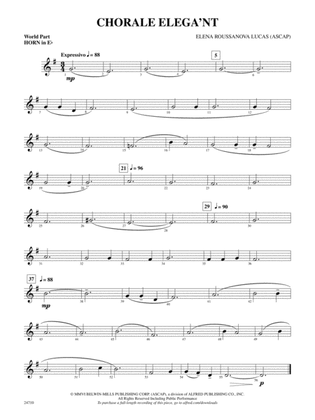 Chorale Elega'nt: (wp) 1st Horn in E-flat
