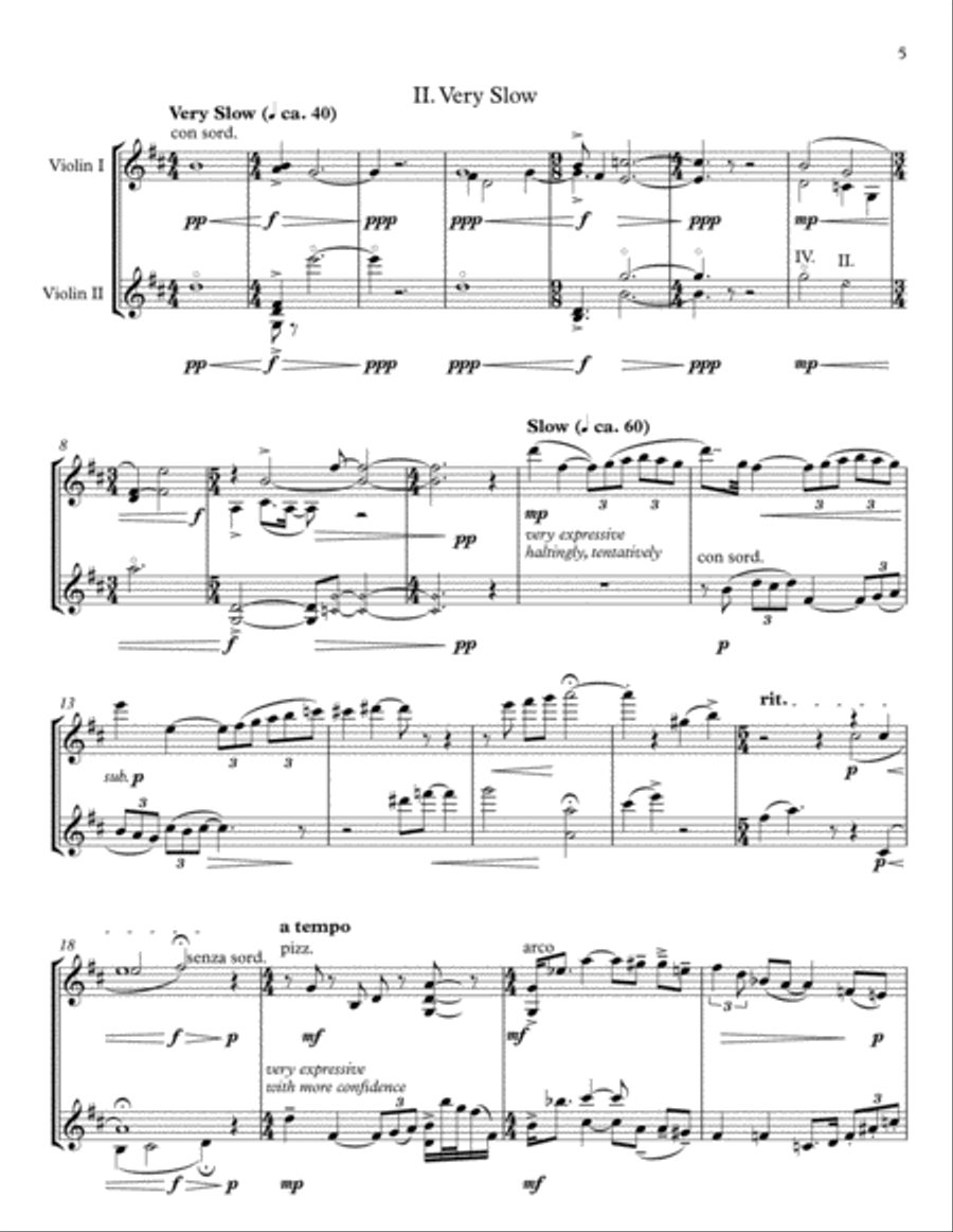 Pieces for Two Violins Violin Solo scores gallery preview page 5