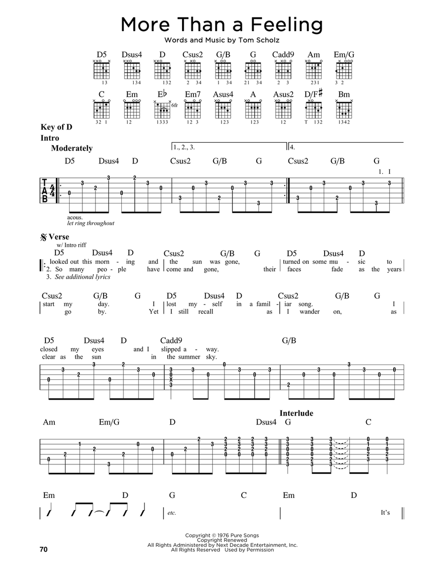 More Than A Feeling More Than A Feeling Acoustic Guitar scores gallery preview page 1