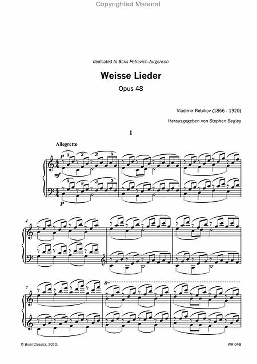 Weisse Lieder, Opus 48