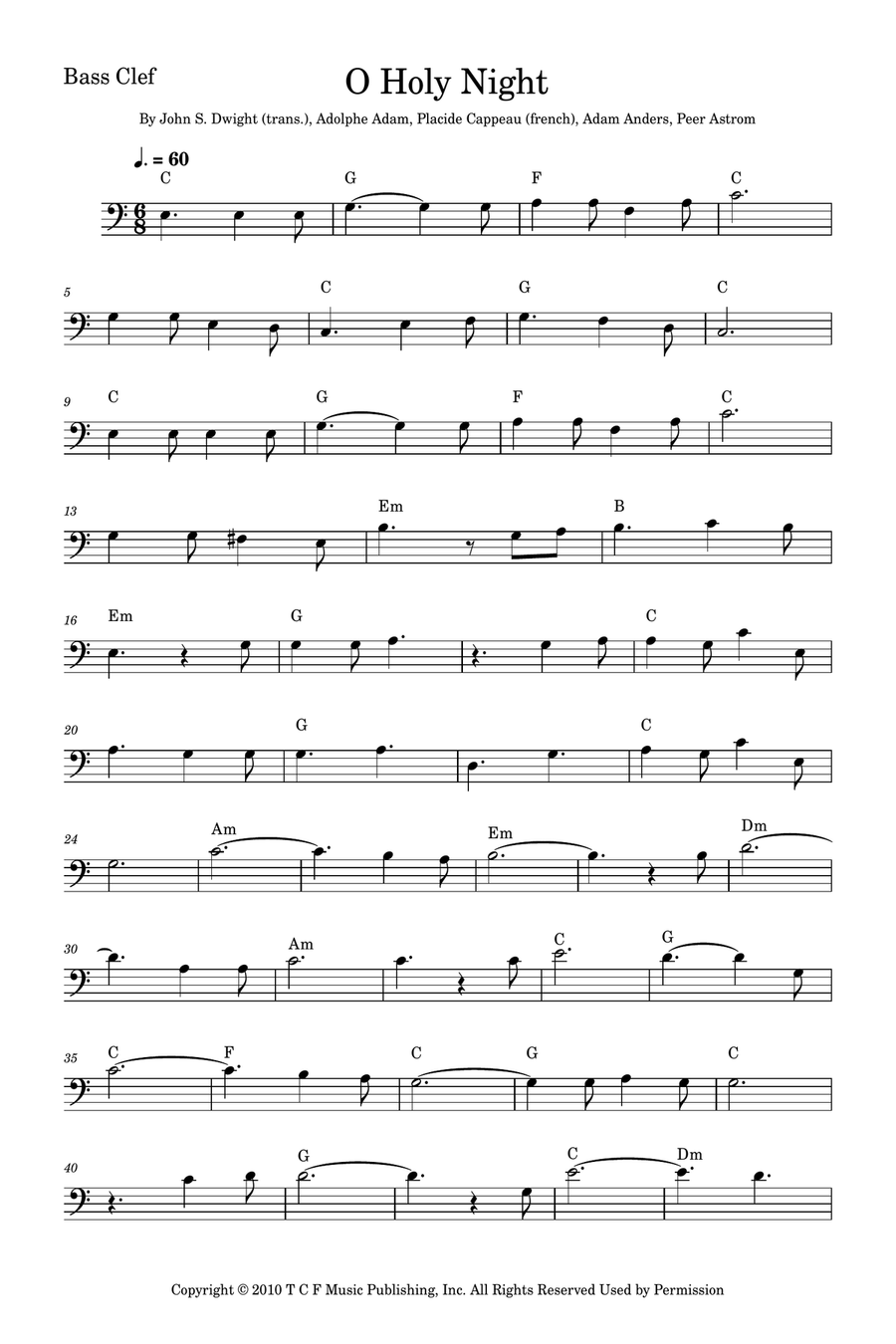 O Holy Night Trombone Solo scores gallery preview page 1