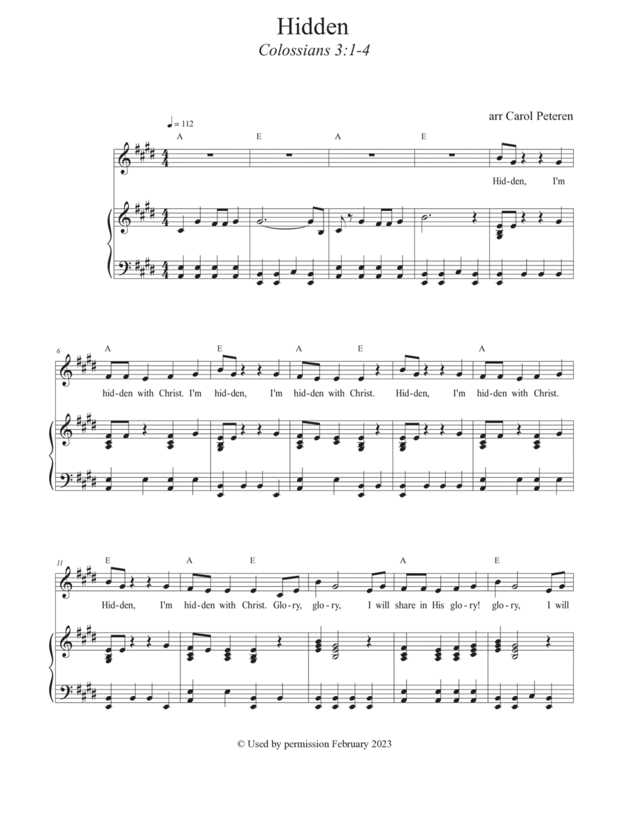 Hidden Unison Choir scores gallery preview page 1