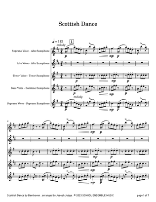 Scottish Dance by Beethoven for Saxophone Quartet in Schools