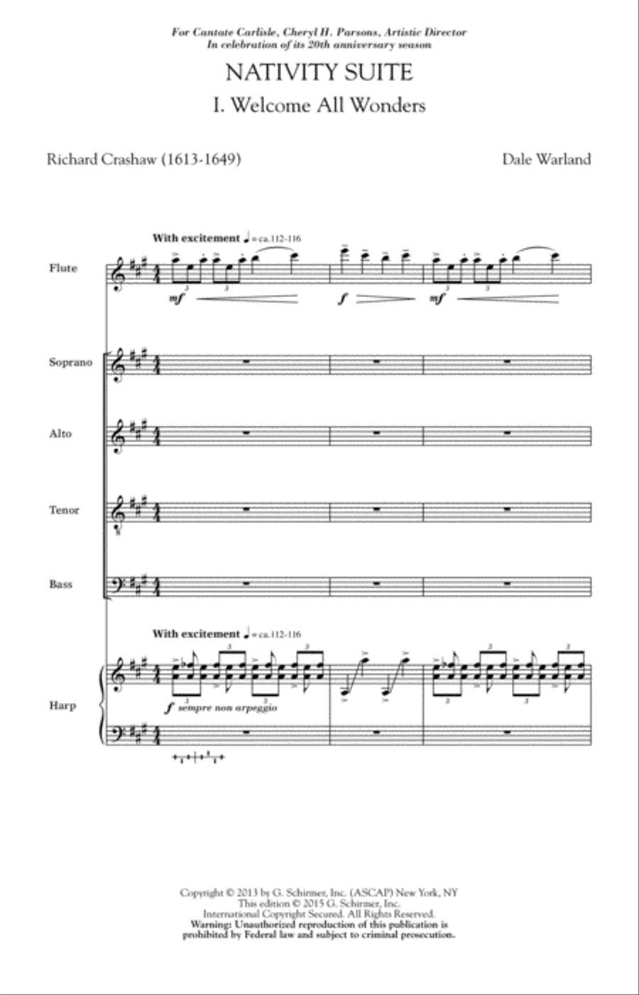 Welcome All Wonders 4-Part scores gallery preview page 1