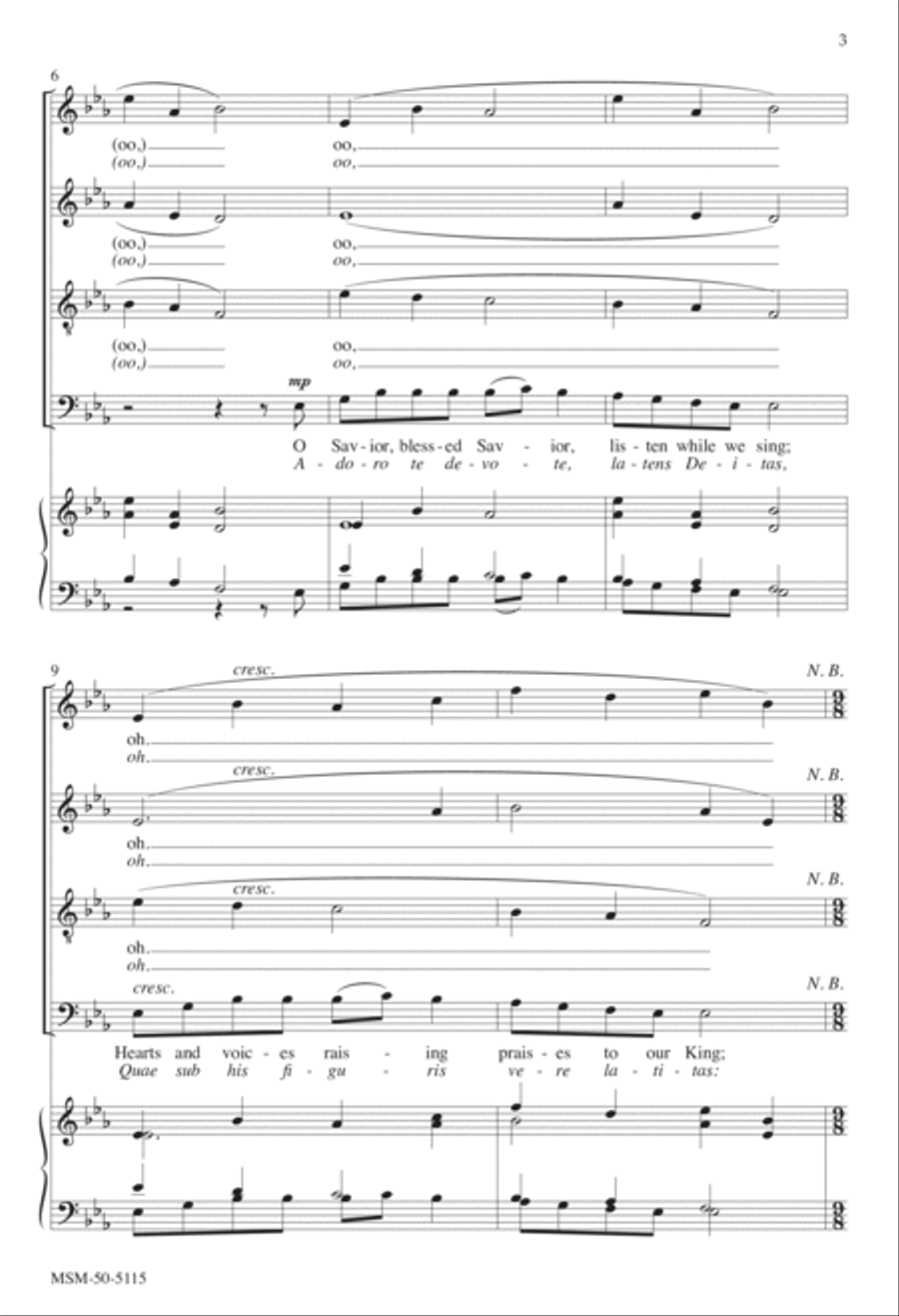 O Savior, Blessed Savior (Adoro te devote) 4-Part scores gallery preview page 3