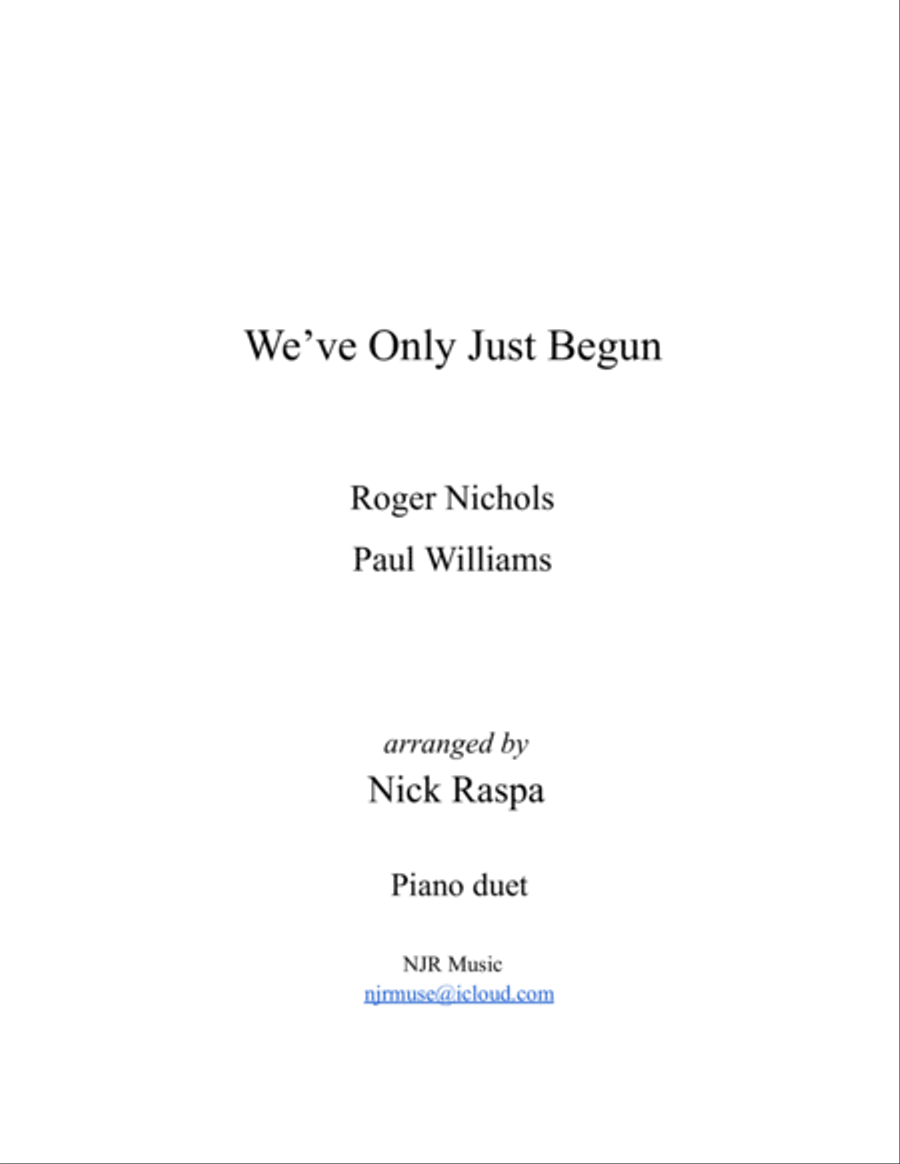 We've Only Just Begun 1 Piano, 4-Hands scores gallery preview page 3