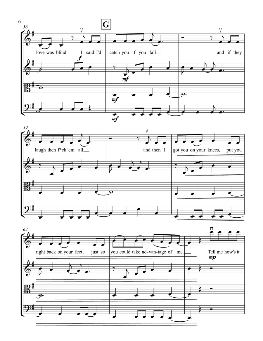 Without Me String Quartet scores gallery preview page 6