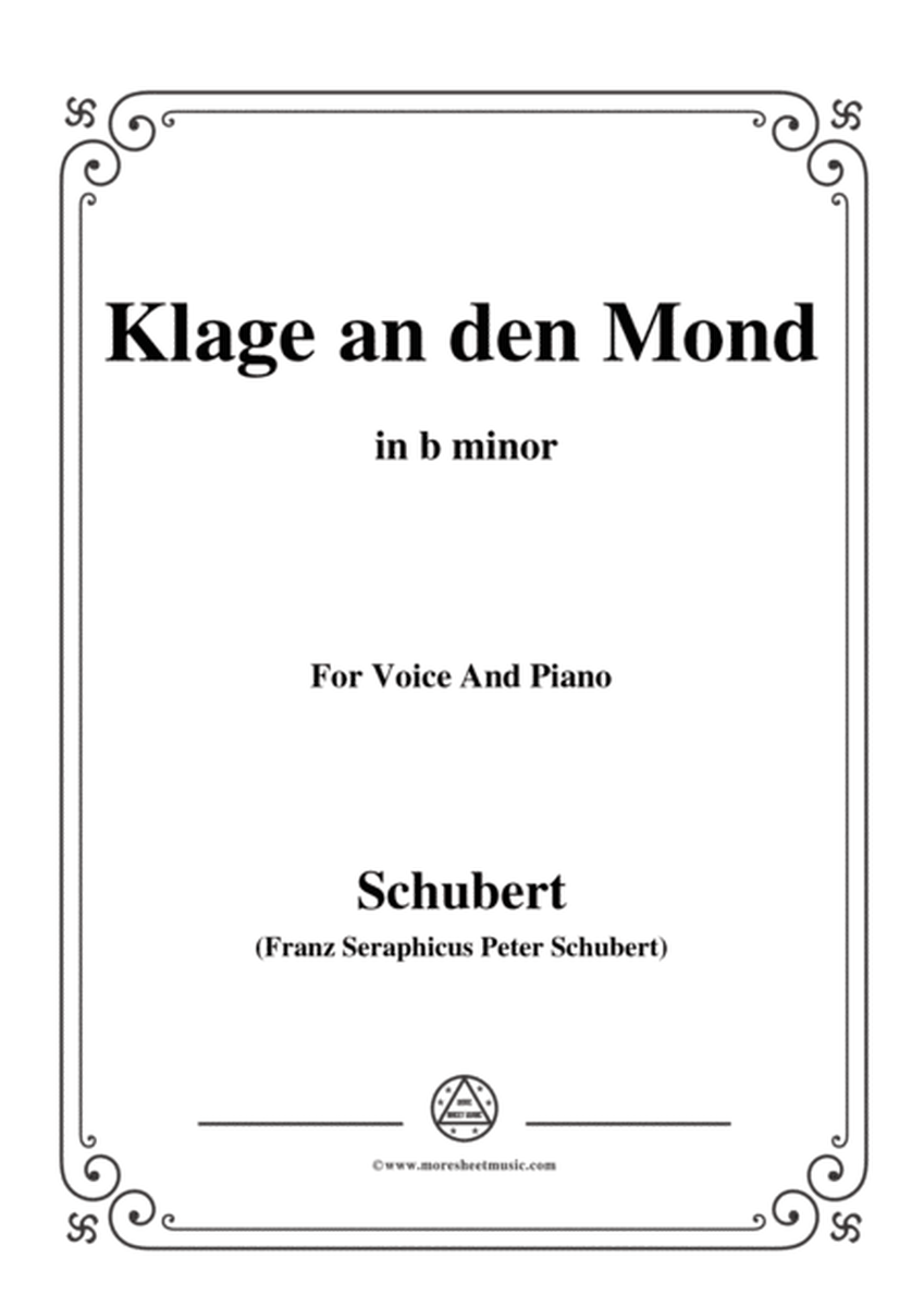 Schubert-Klage an den Mond,in b minor,for Voice and Piano image number null