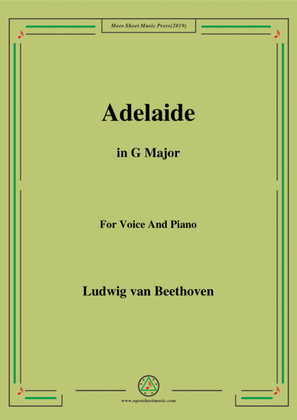 Book cover for Beethoven-Adelaide in G Major,for voice and piano