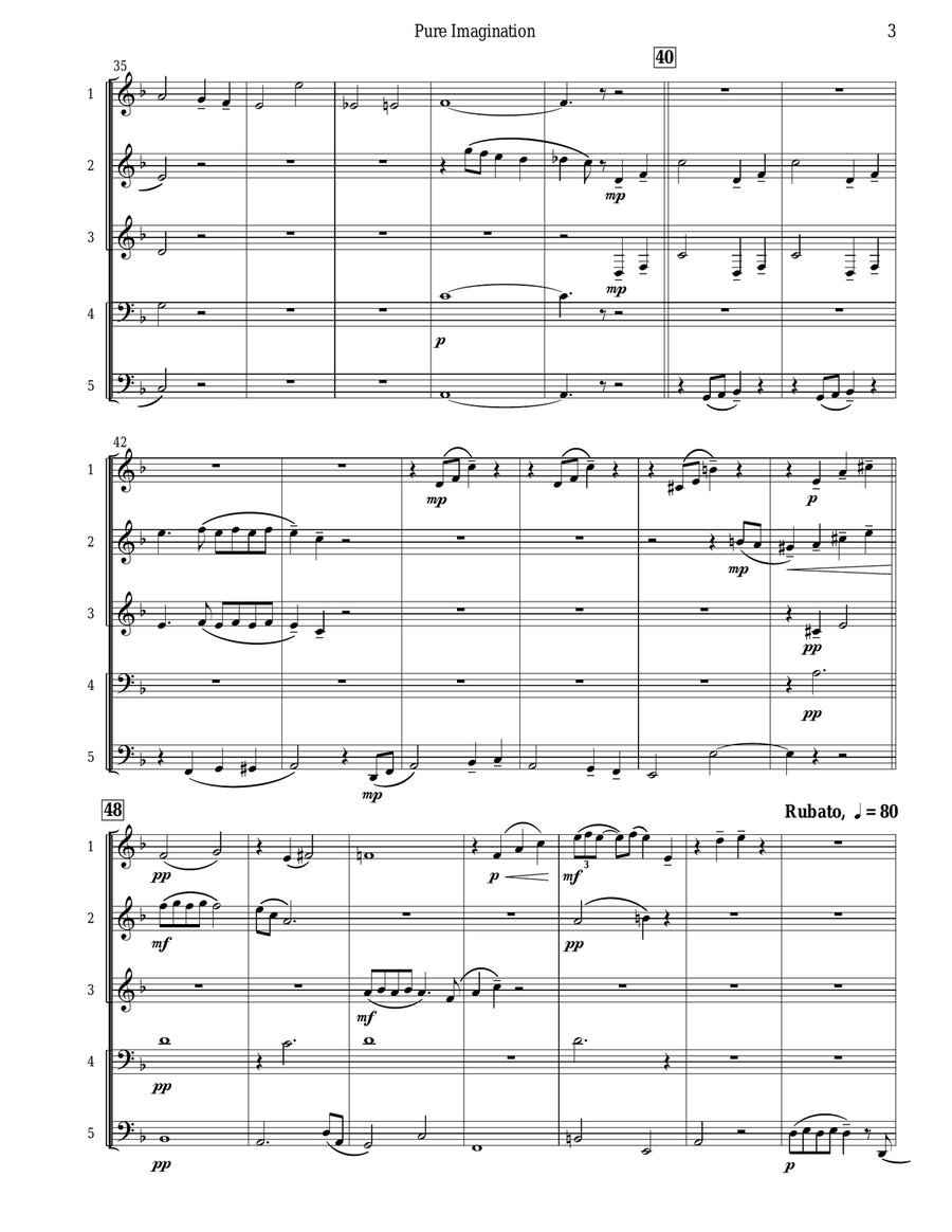 Pure Imagination Brass Quintet scores gallery preview page 4