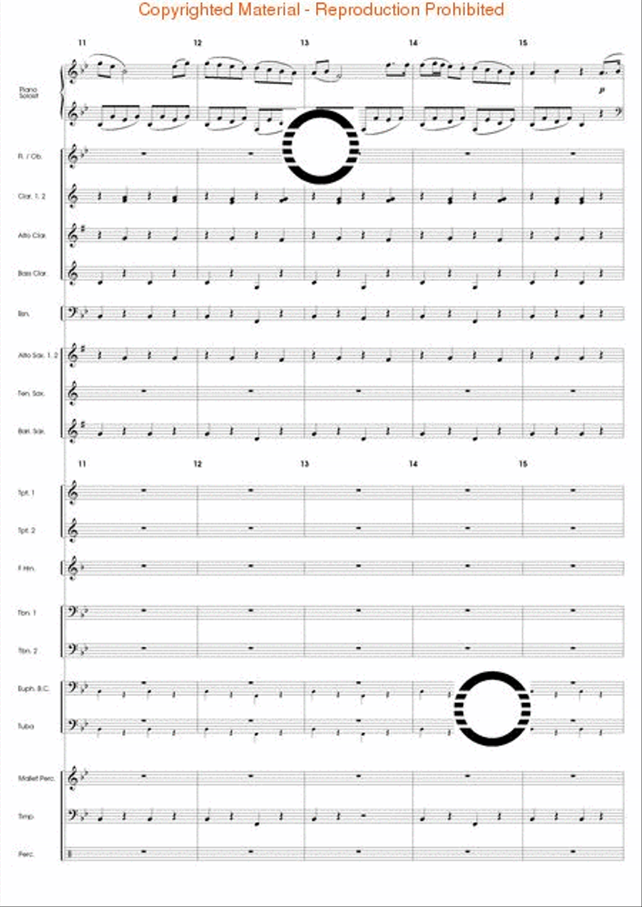 Classical Suite for Piano and Concert Band Concert Band scores gallery preview page 12