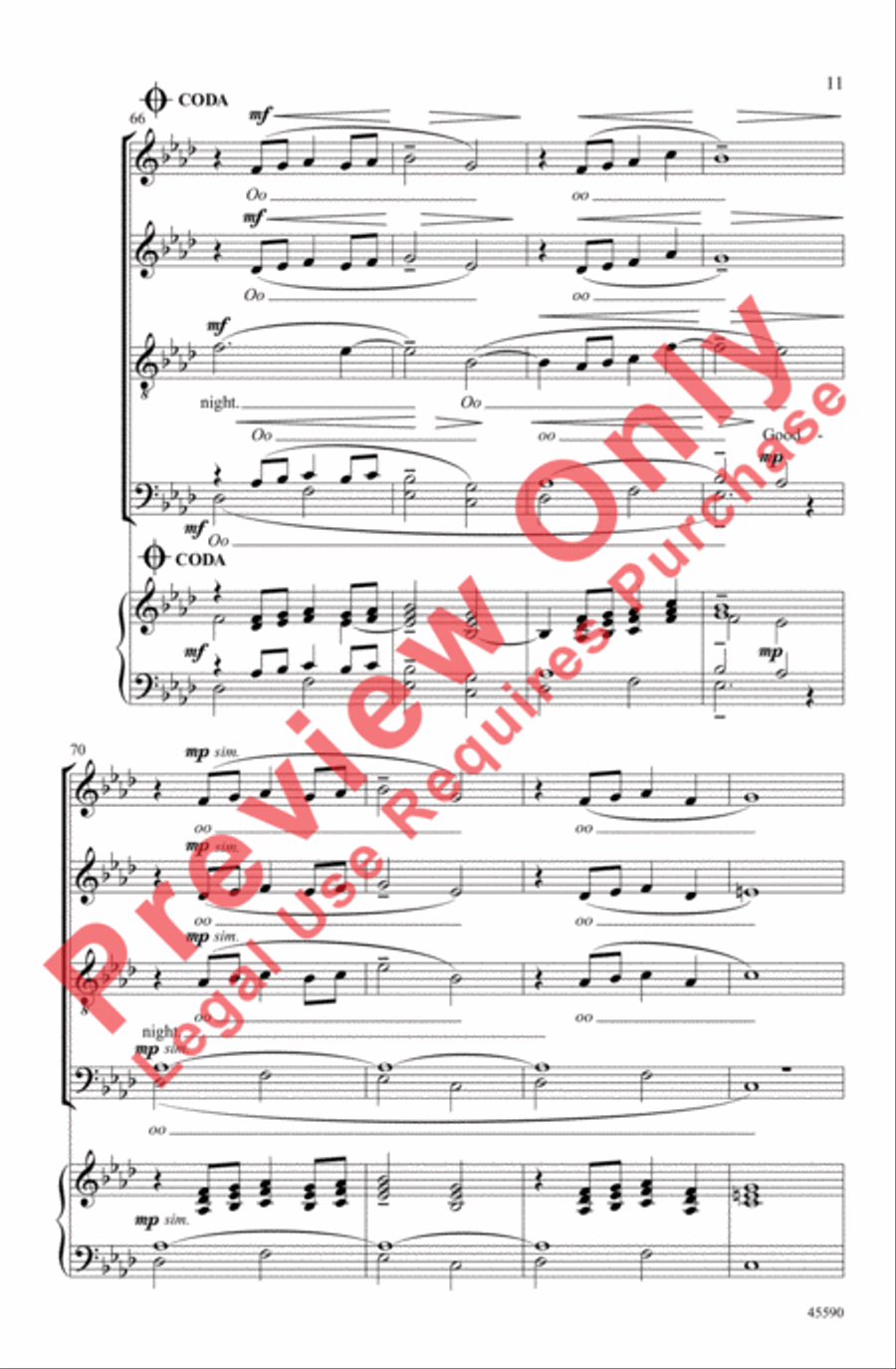 Light in the Hallway 4-Part scores gallery preview page 11