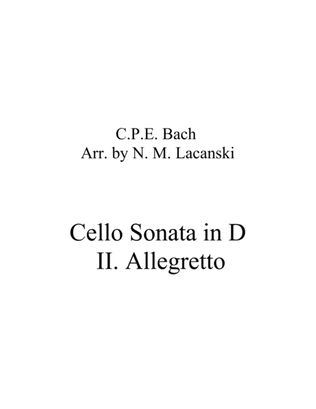 Book cover for Cello Sonata in D II. Allegretto