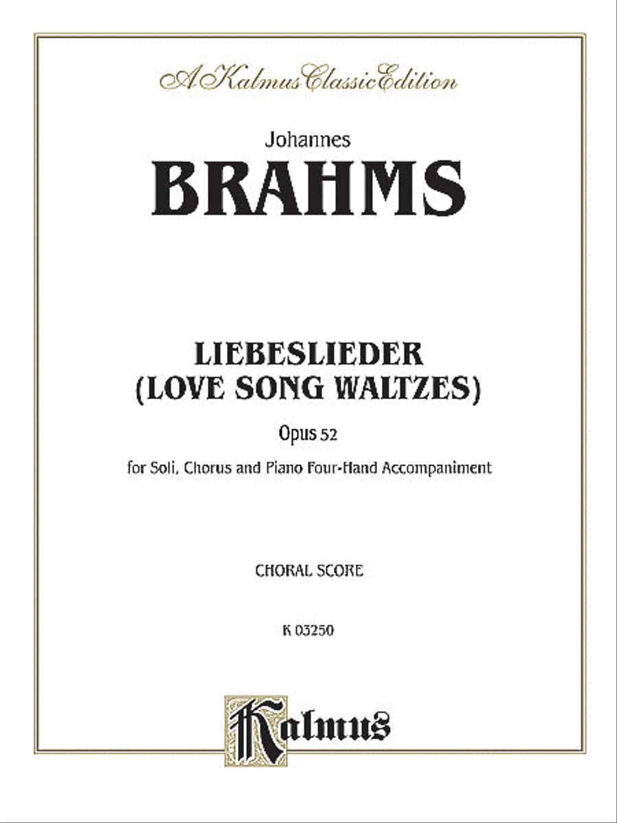 Love Song Waltzes (Liebeslieder Waltzes), Op. 52 4-Part scores gallery preview page 1