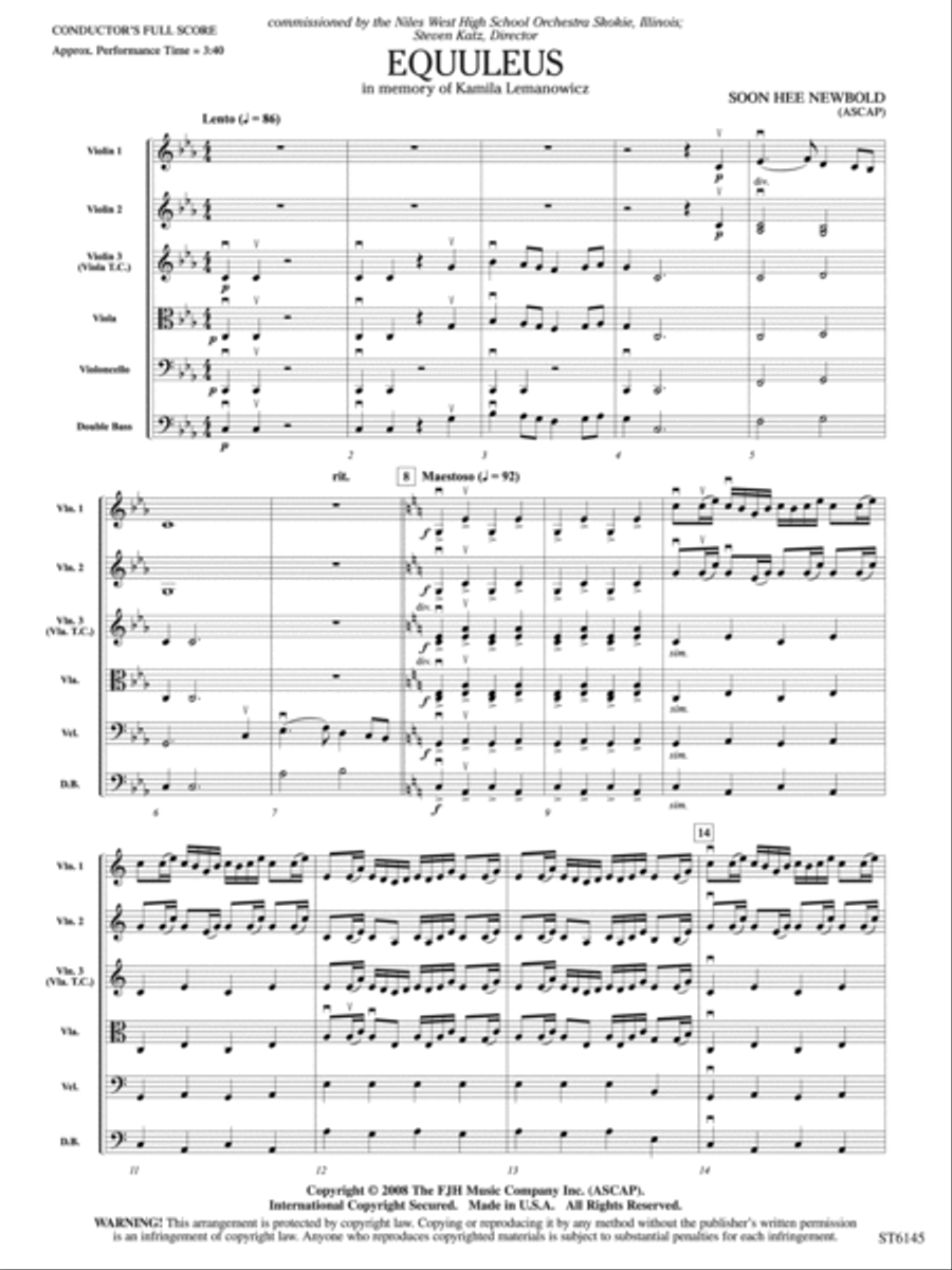 Equuleus: Score String Orchestra scores gallery preview page 3