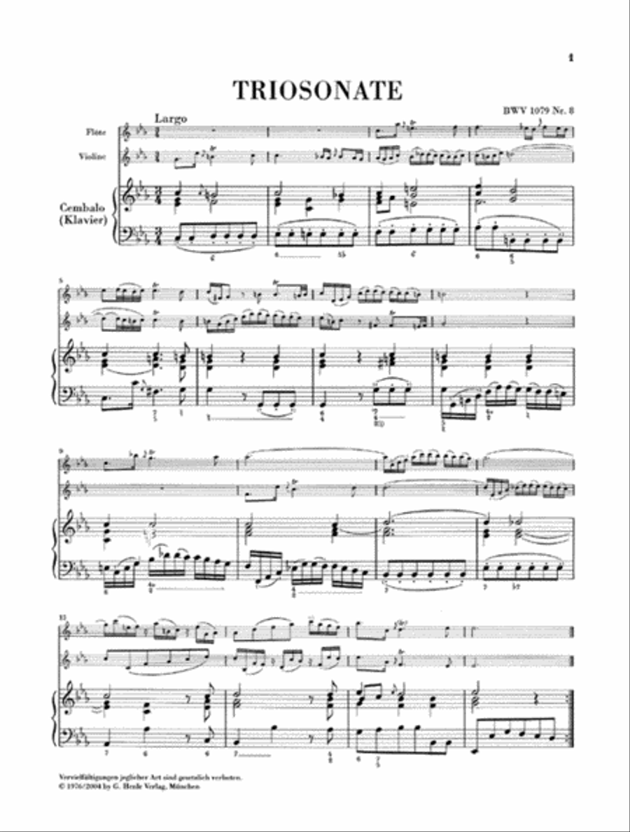 Trio Sonata and Canon Perpetuus from the musical offering fur Flute, Violin and Basso Continuo BWV 1079 Nr. 8 und 9 Flute scores gallery preview page 2