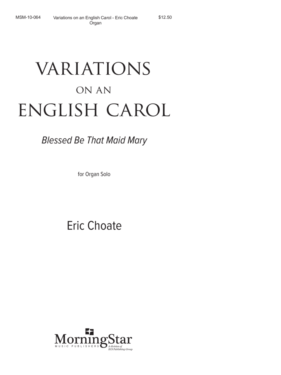 Variations on an English Carol Organ scores gallery preview page 1