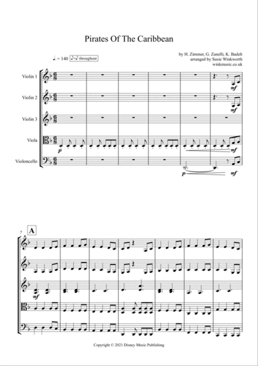 Pirates Of The Caribbean String Orchestra scores gallery preview page 3