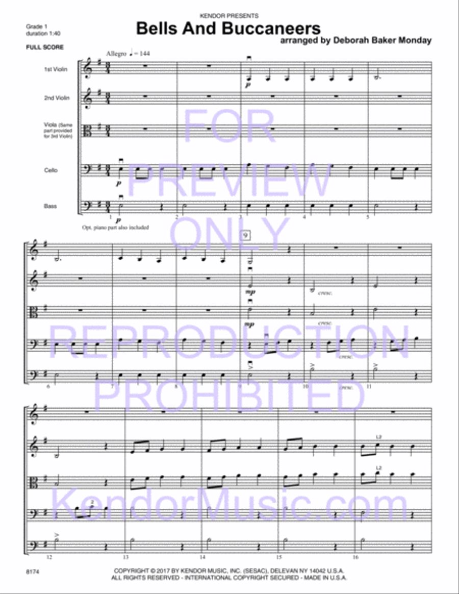 Bells And Buccaneers String Orchestra scores gallery preview page 3