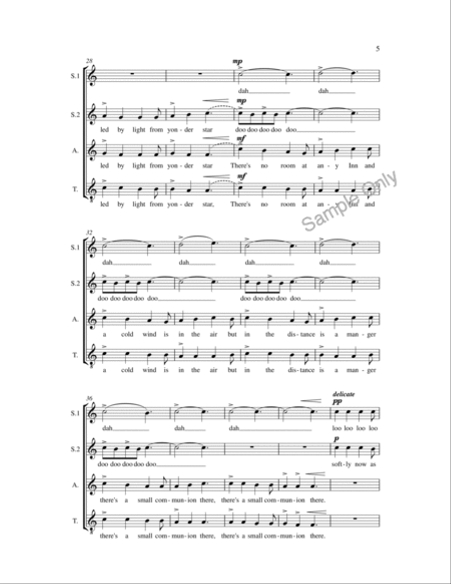 Approaching The Manger SSATB scores gallery preview page 4