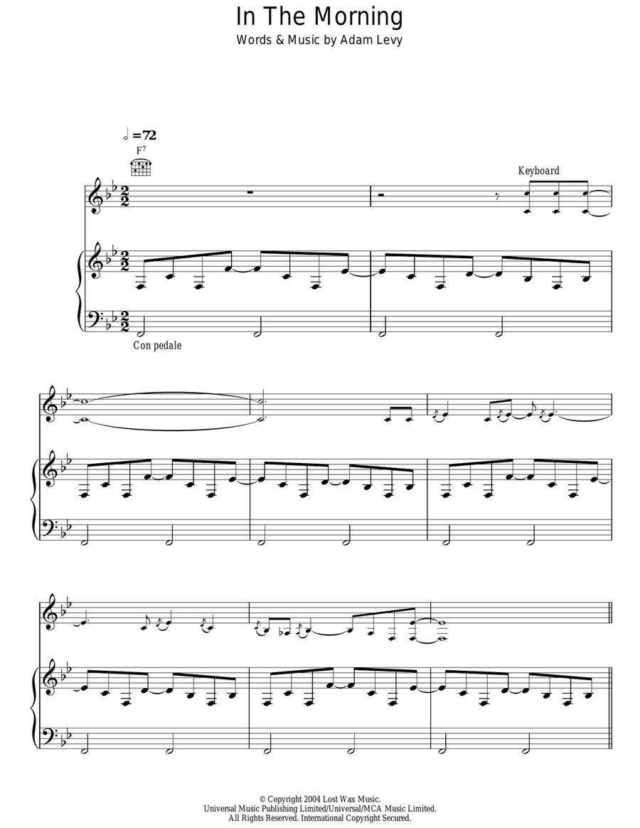In The Morning Guitar scores gallery preview page 1