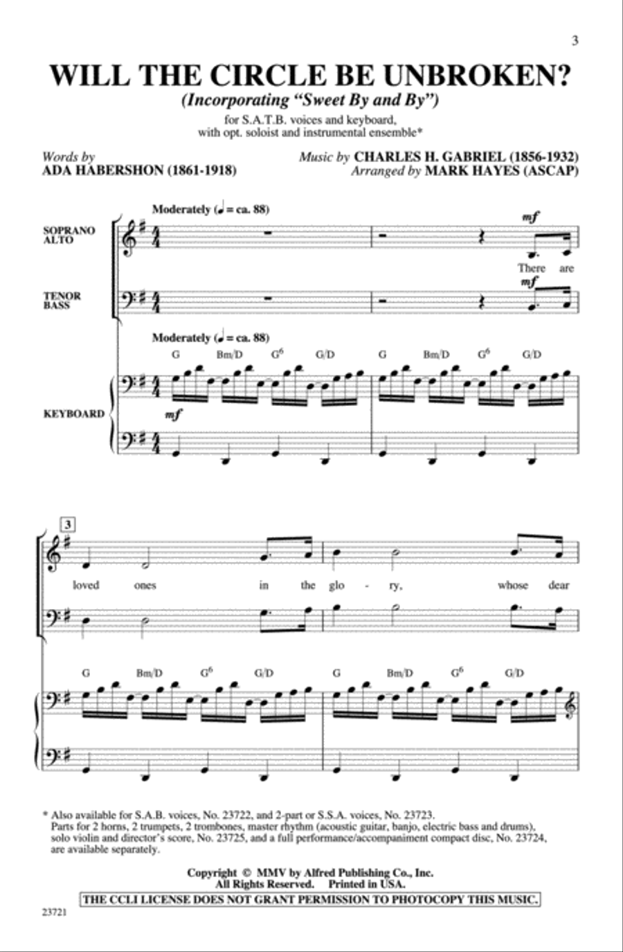 Will the Circle Be Unbroken? 4-Part scores gallery preview page 3