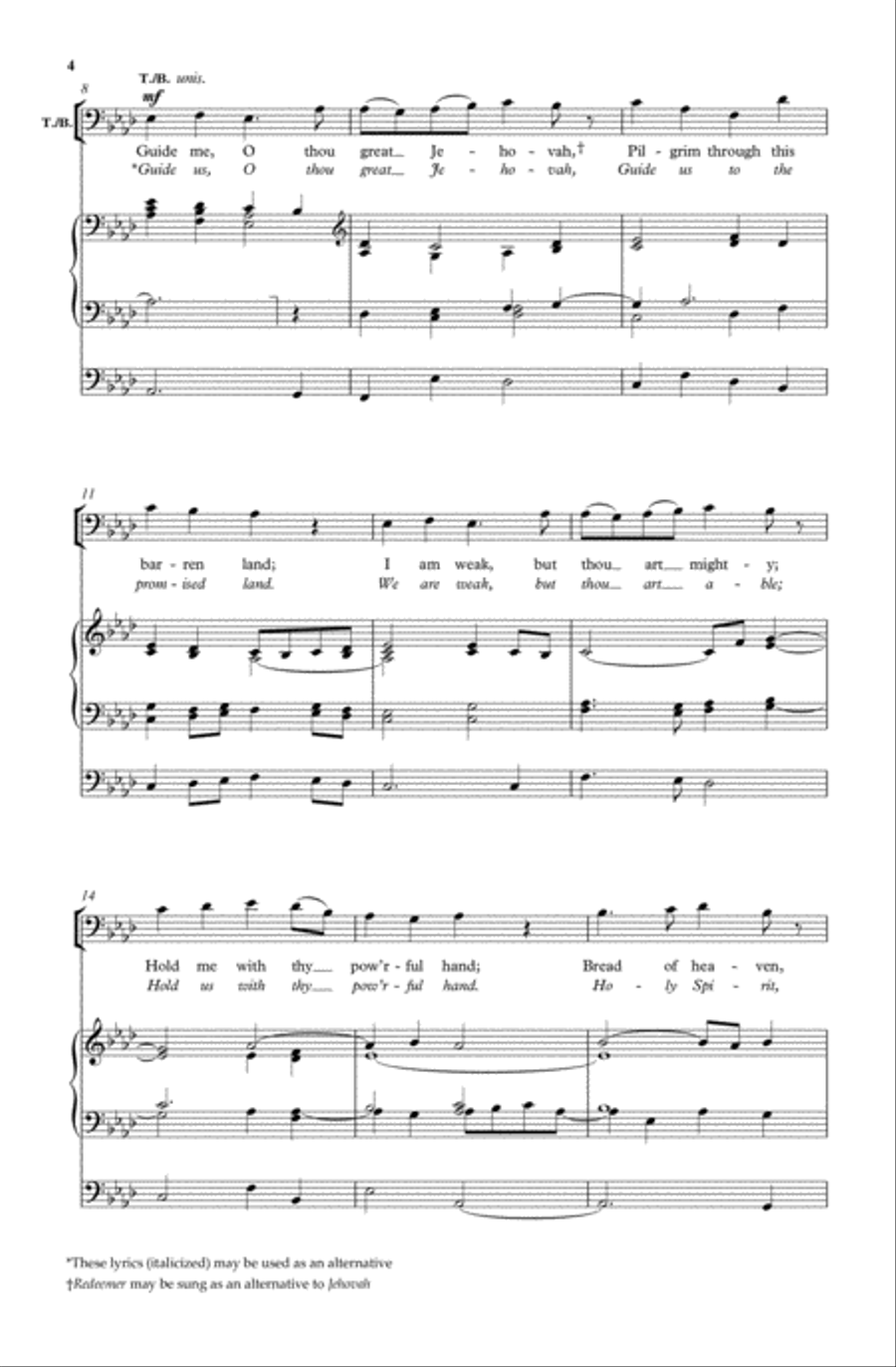 Guide me, O thou great Jehovah 4-Part scores gallery preview page 3