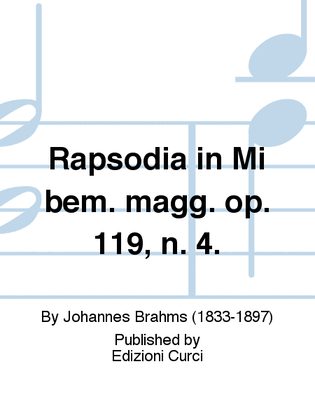 Book cover for Rapsodia in Mi bem. magg. op. 119, n. 4.