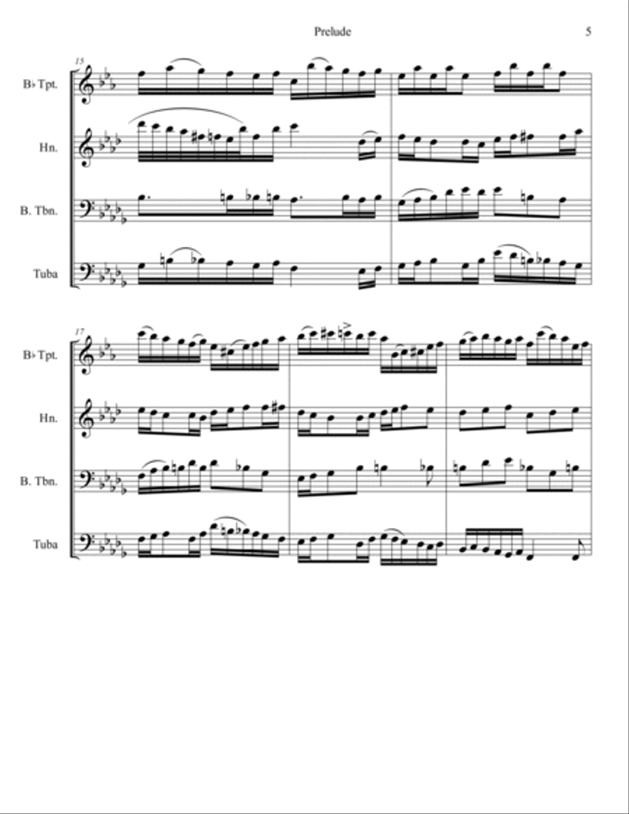 Prelude for Brass Quartet Brass Quartet scores gallery preview page 5