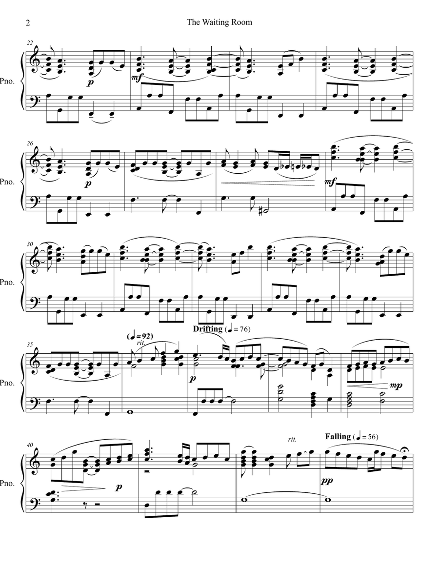 The Waiting Room Piano Solo scores gallery preview page 2