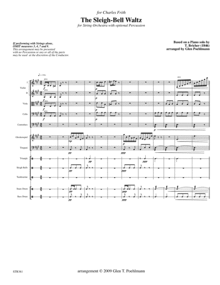 THE SLEIGH-BELL WALTZ for STRING ORCHESTRA with optional Percussion image number null