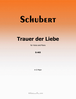 Trauer der Liebe, by Schubert, in G Major