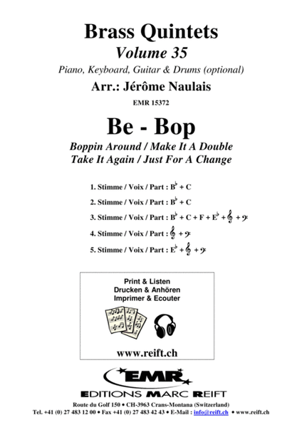 Brass Quintets Vol. 35: Be - Bop image number null