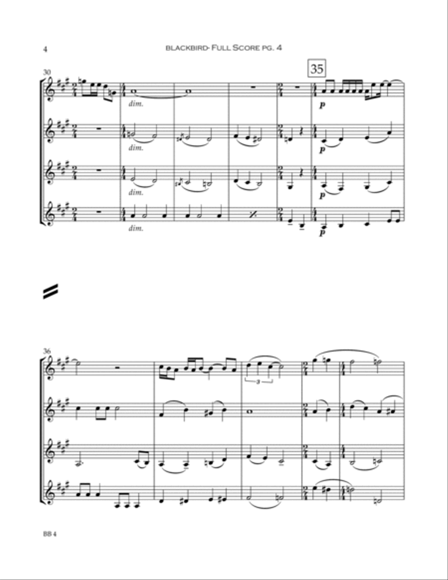Blackbird Clarinet Quartet scores gallery preview page 5
