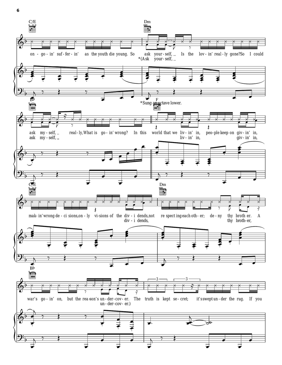 Where Is The Love Piano, Vocal, Guitar scores gallery preview page 6