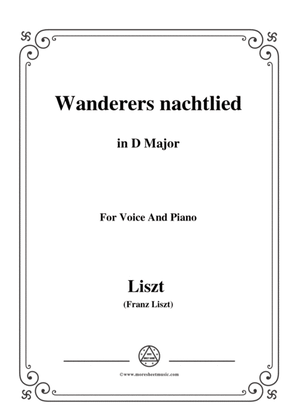 Liszt-Wanderers nachtlied in D Major,for Voice and Piano