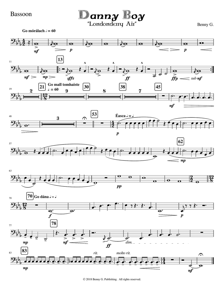 Danny Boy for Concert Band -- Parts Concert Band - Digital Sheet Music page 6
