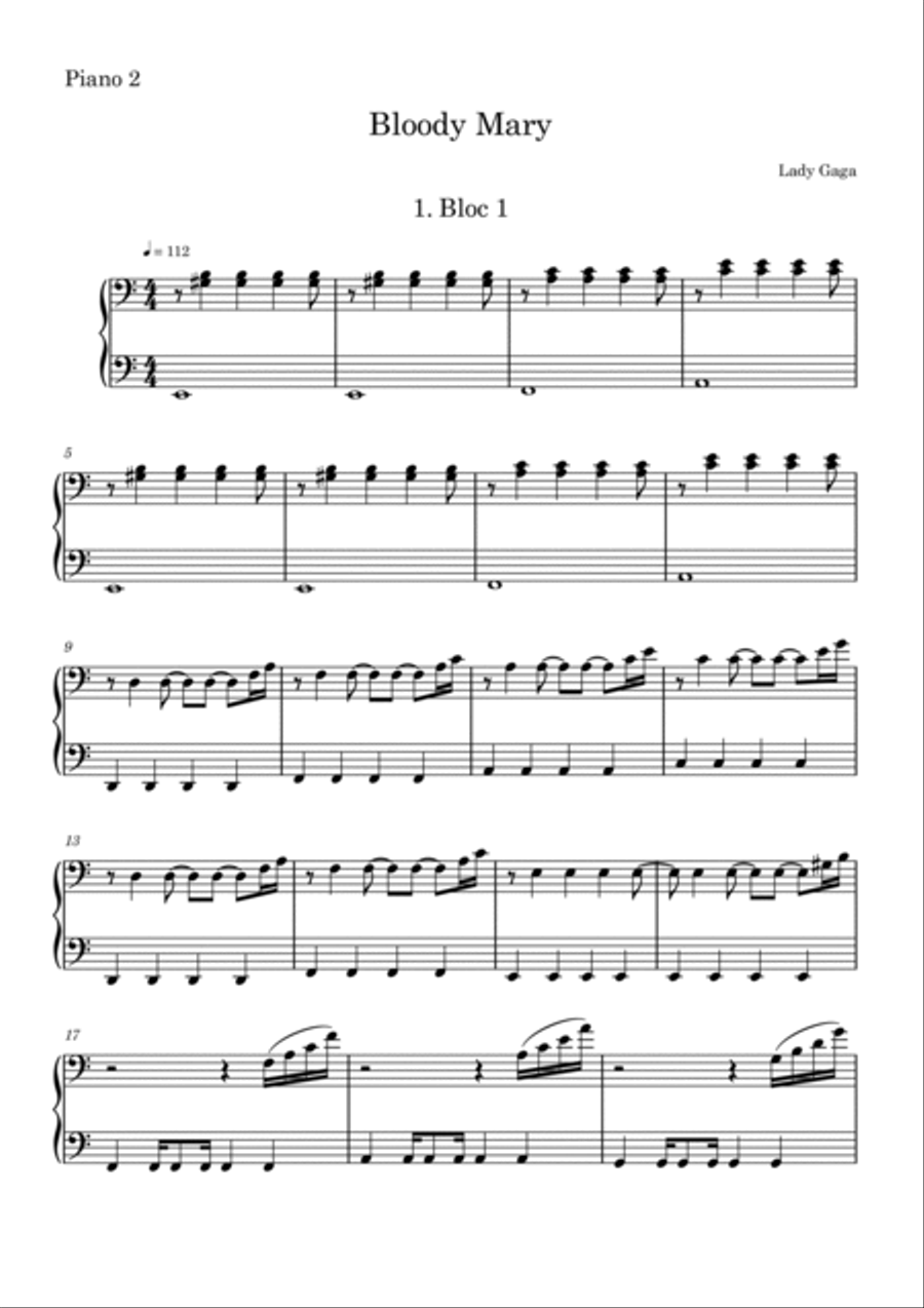 Bloody Mary Bloody Mary 2 Pianos, 4-Hands scores gallery preview page 6