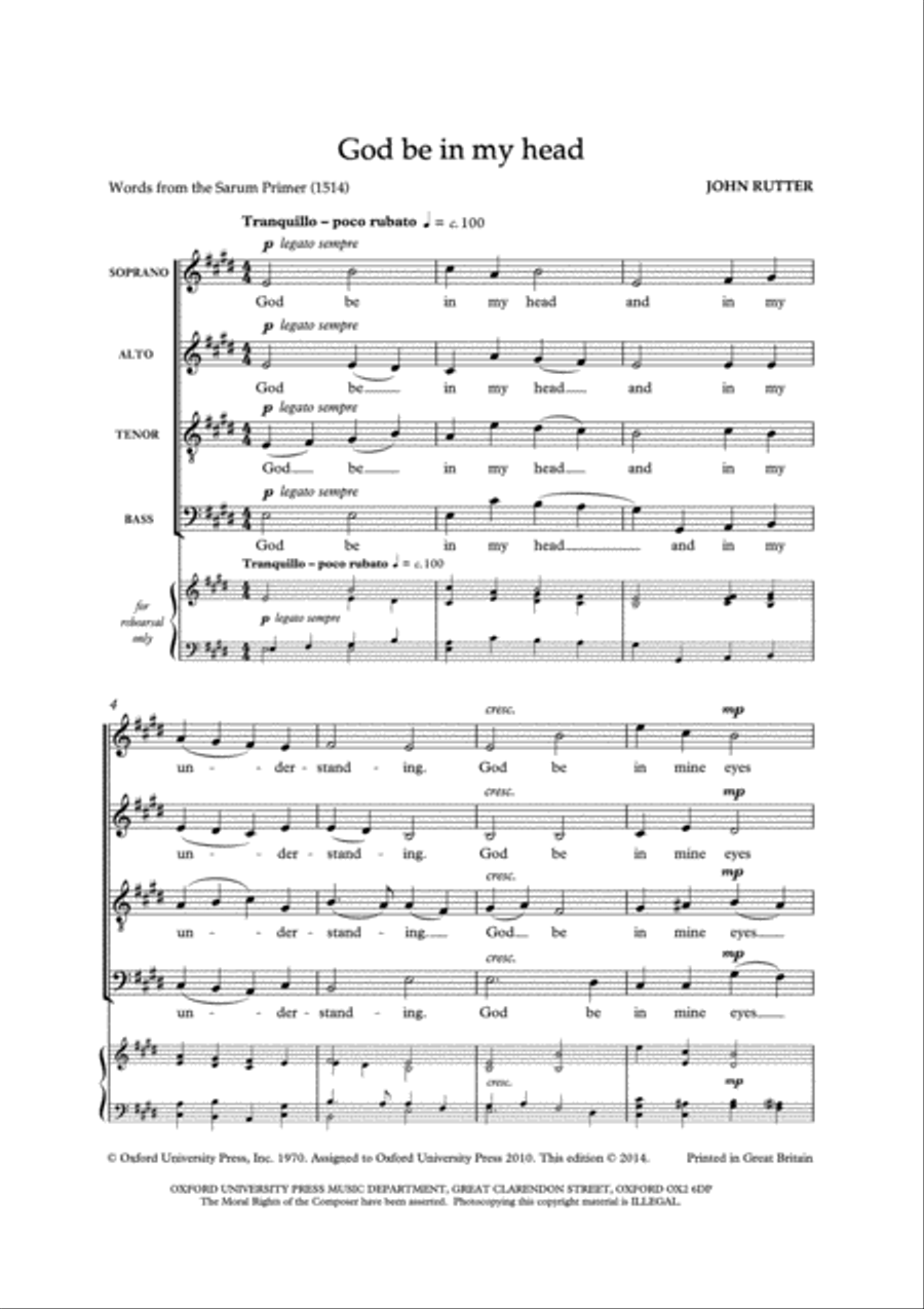 God be in my head God be in my head 4-Part scores gallery preview page 2