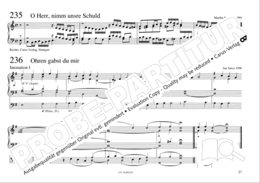 Esslinger Orgelbuch, Bd. I: Intonationen