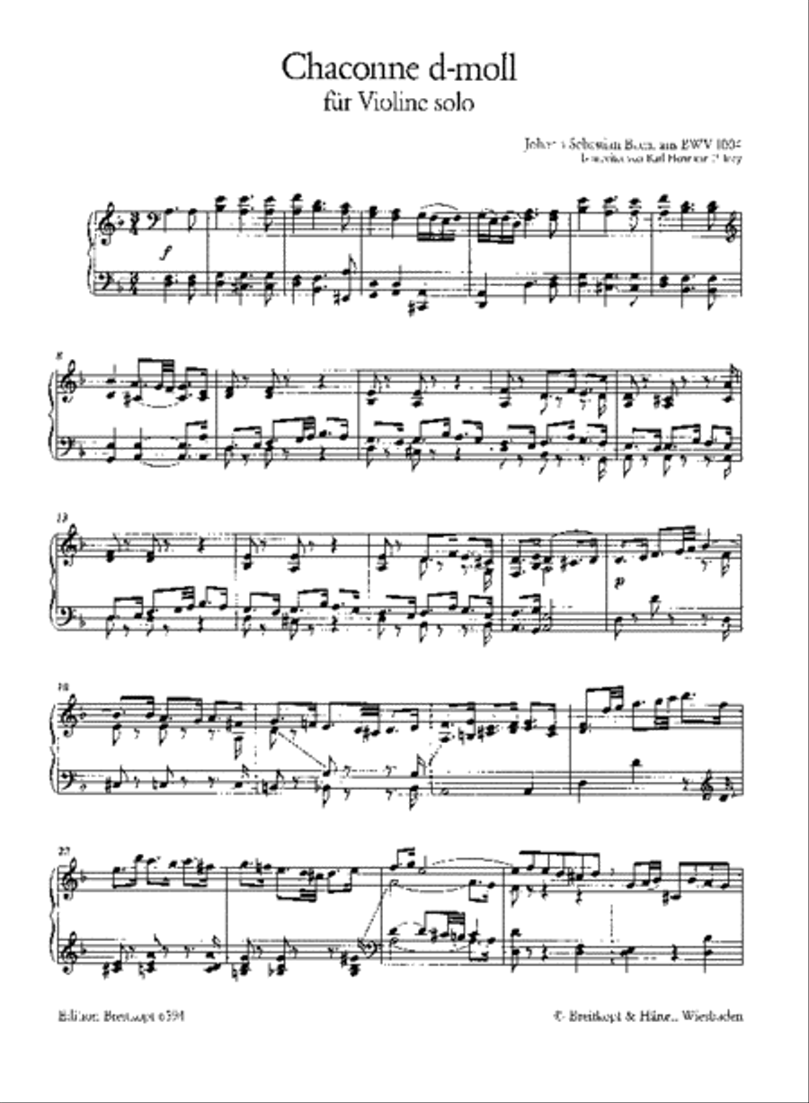 Chaconne from the Partita II in D minor BWV 1004 Harpsichord scores gallery preview page 2