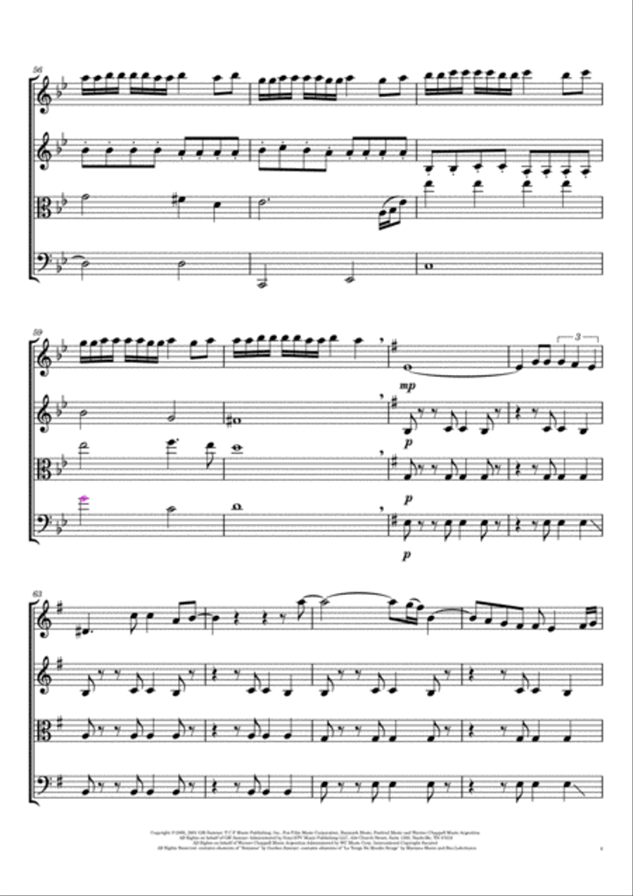El Tango De Roxanne El Tango De Roxanne String Quartet scores gallery preview page 6