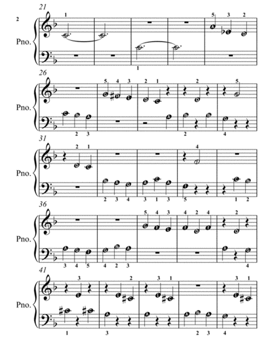 Littlest Prelude in D Minor BWV 926 Beginner Piano Sheet Music