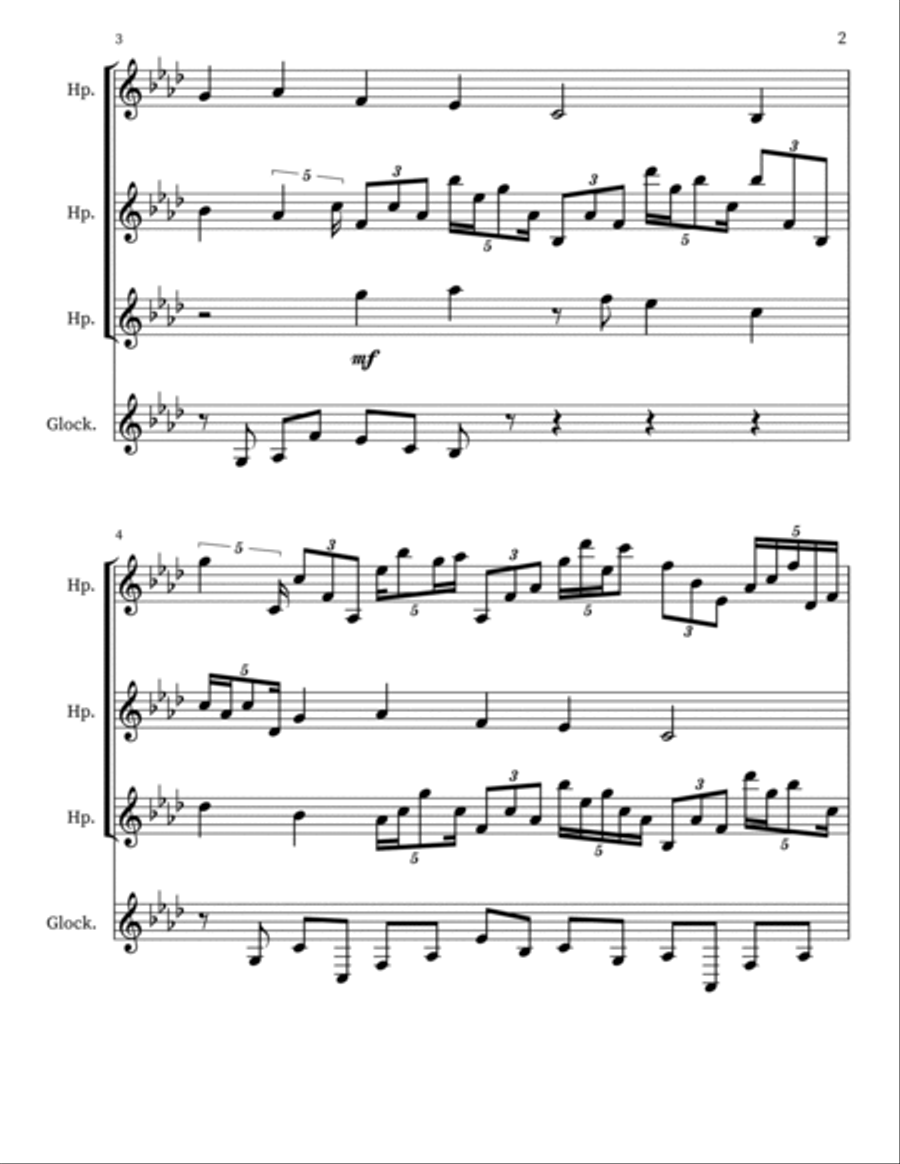 Z 149 for 3 harps glockenspiel Glockenspiel scores gallery preview page 2