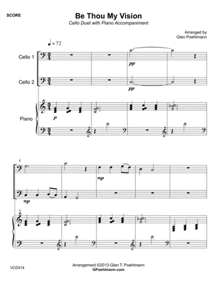BE THOU MY VISION - CELLO DUET with Piano Accompaniment (Grade 2+)