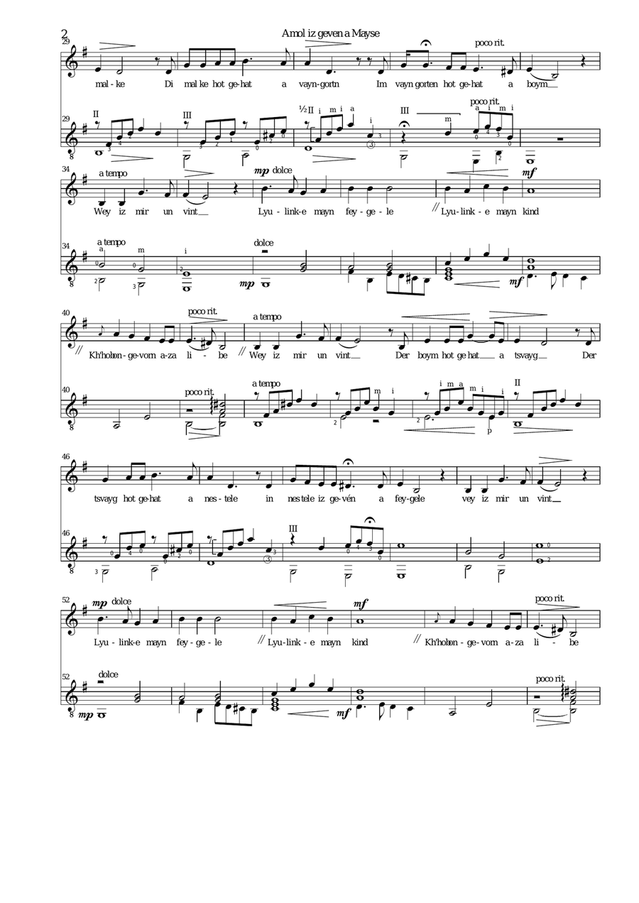 Amol iz geven a mayse for alto voice and guitar Alto Voice scores gallery preview page 2