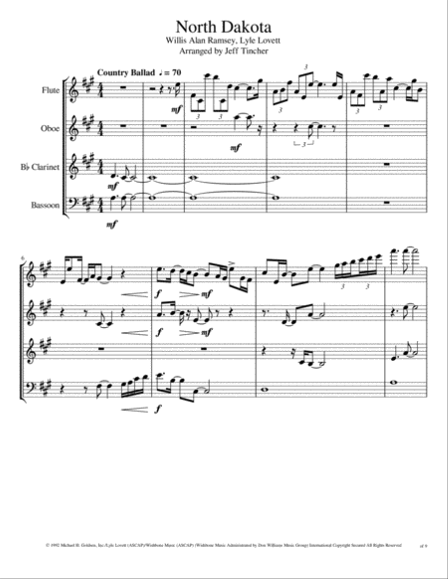 North Dakota Woodwind Quartet scores gallery preview page 2