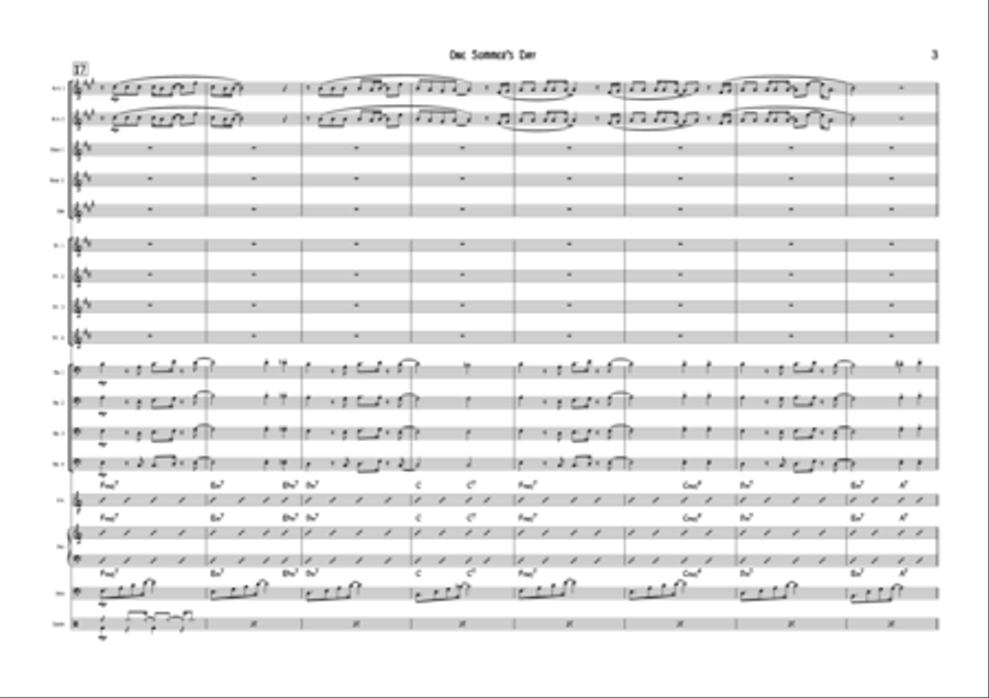 One Summer's Day Jazz Ensemble scores gallery preview page 4