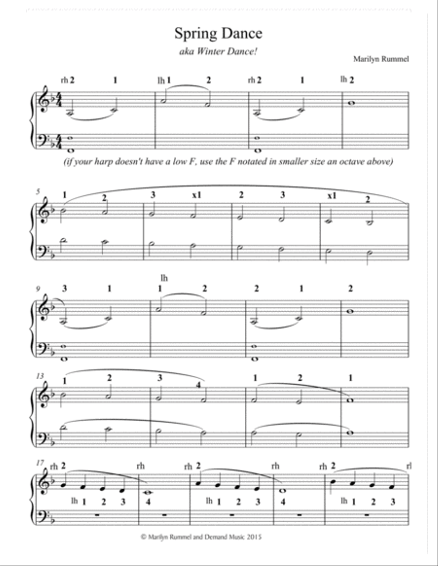 Spring Dance - Beginning harp solo Harp scores gallery preview page 2