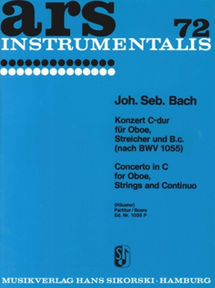 Concerto For Oboe In C Major Score Bwv1055 (strings And Basso Continuo) Oboe Solo scores gallery preview page 1